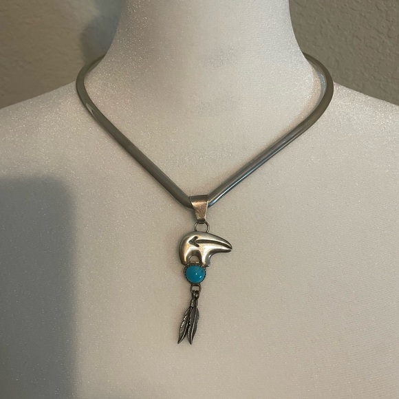 Native Indian Bear pendent. Sterling silver. - Picture 2 of 3